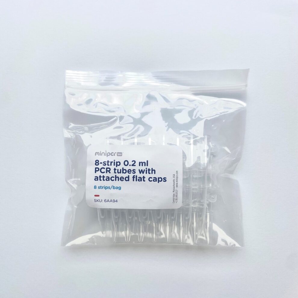 0 2 Ml 8 Strip PCR Tubes With Attached Flat Caps Bag Of 8 Strips